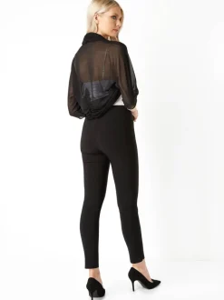 Noir - Roman Veste en mousseline à ourlet froncé