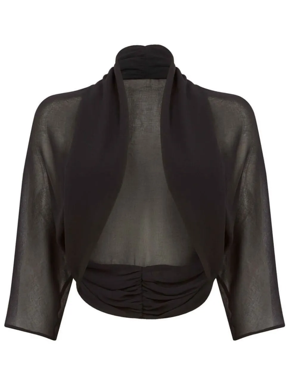 Noir - Roman Veste en mousseline à ourlet froncé