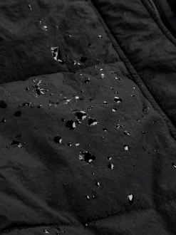 Noir - Résistant à la douche Knit Col À capuche Padded Gilet