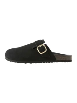 Noir - sabots en cuir avec semelle plantaire