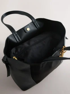 Noir - Sac à bandoulière à breloques en faux suède