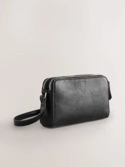 Noir - Sac à bandoulière à double fermeture éclair