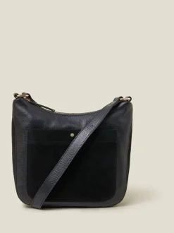 Noir - Sac à bandoulière Accessorize Leather Messenger