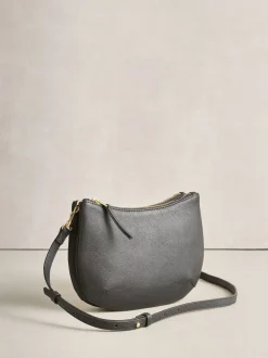 Noir - Sac à bandoulière en cuir avec scoop
