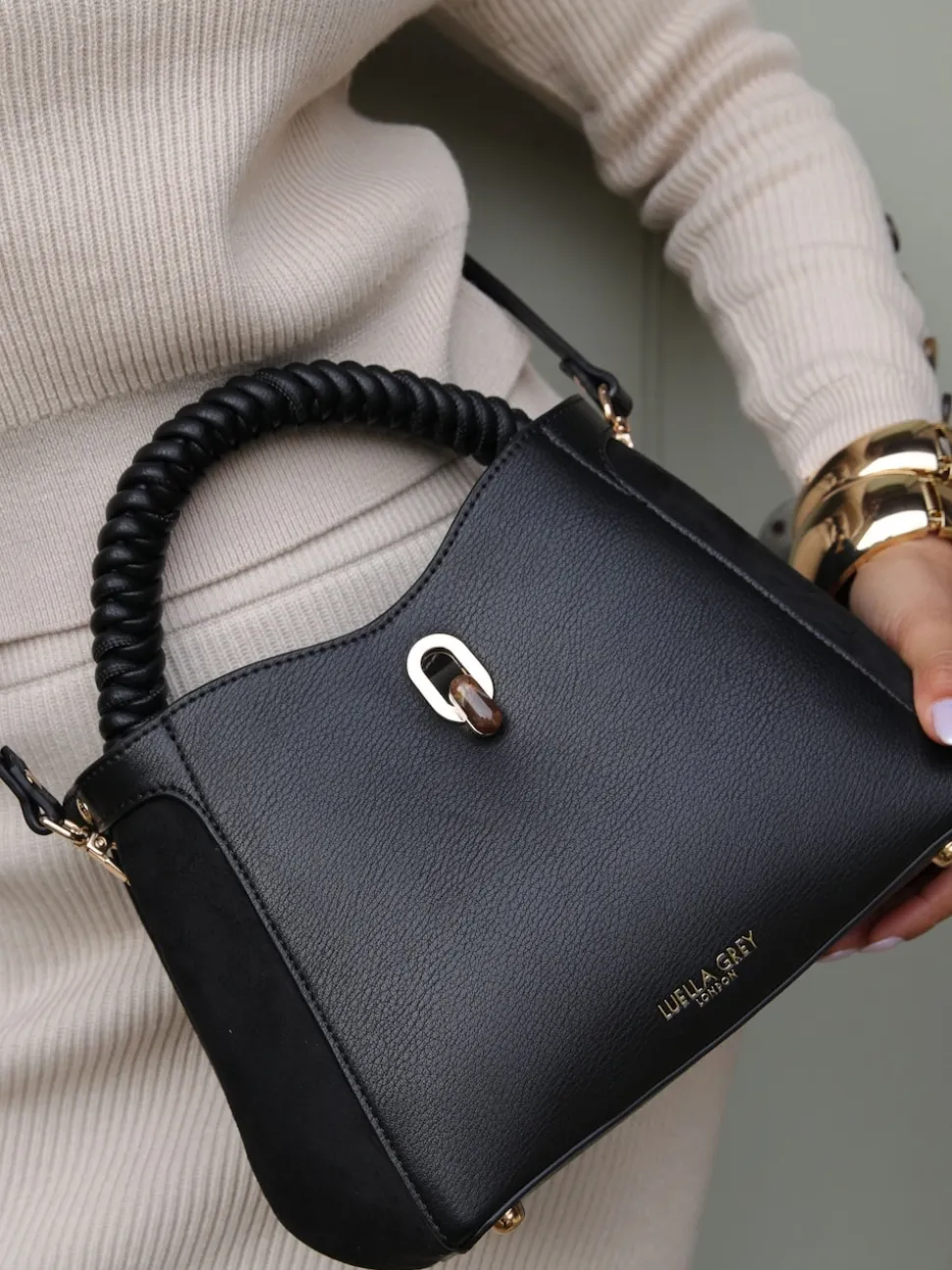 Noir - Sac à bandoulière Luella Grey Catherine à poignée tissée