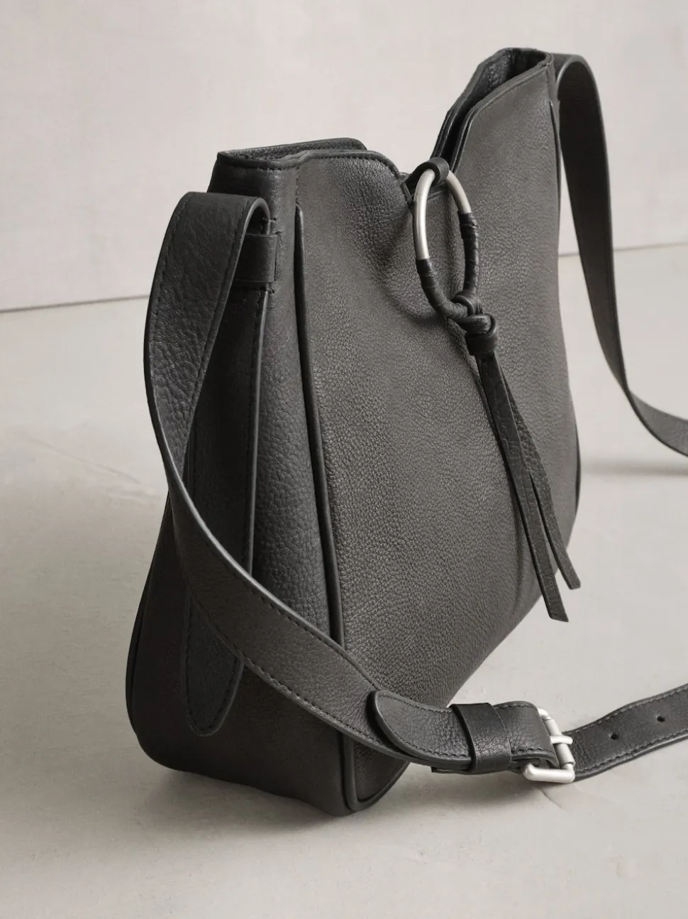 Noir - Sac à bandoulière Messenger en cuir