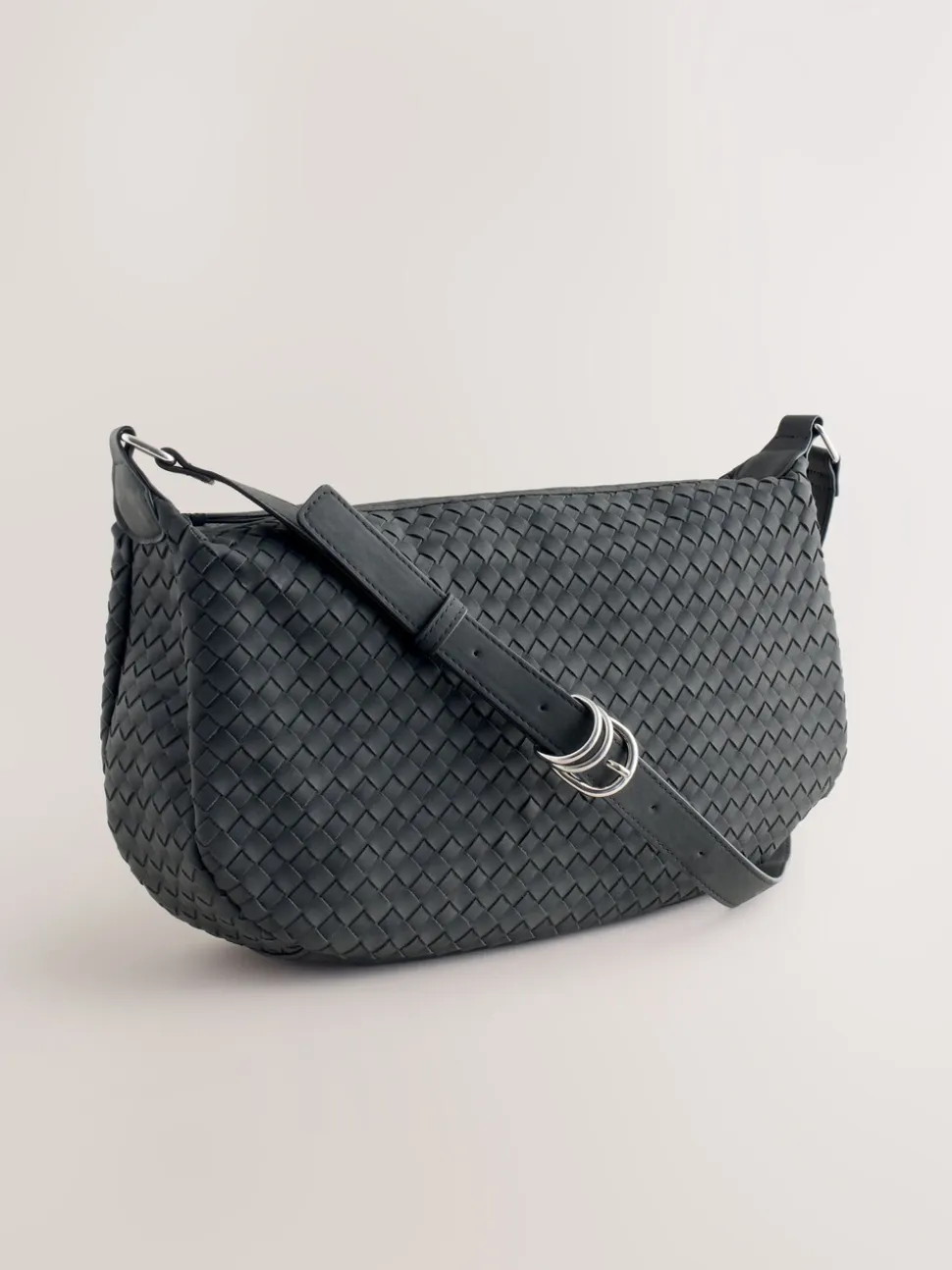 Noir - Sac à bandoulière tissé en daim