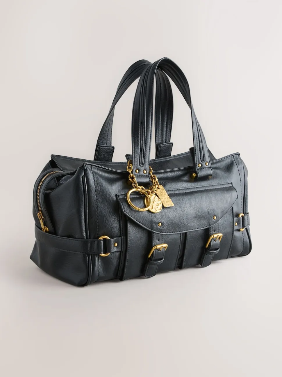 Noir - Sac à main à boucle Charm