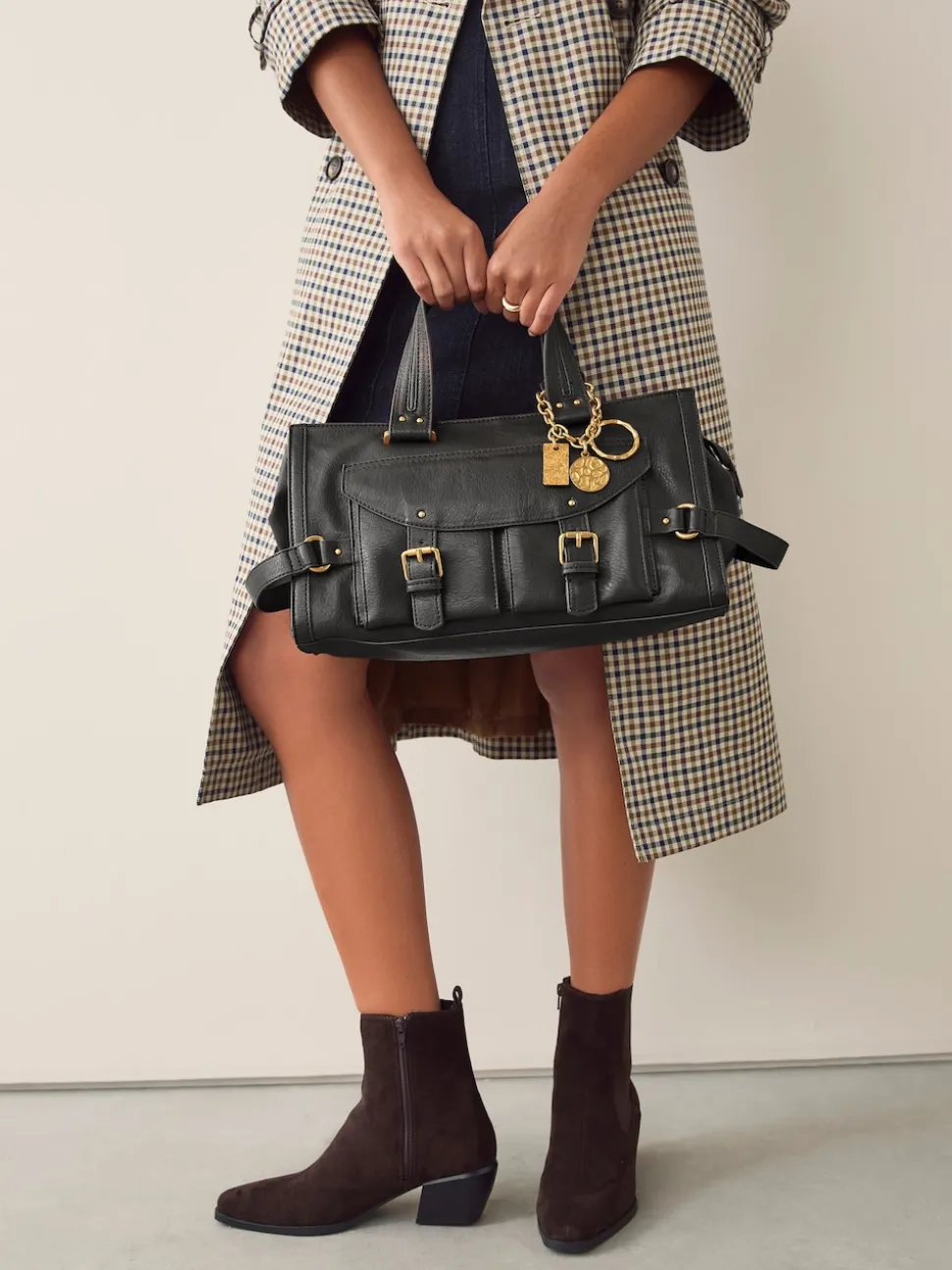 Noir - Sac à main à boucle Charm