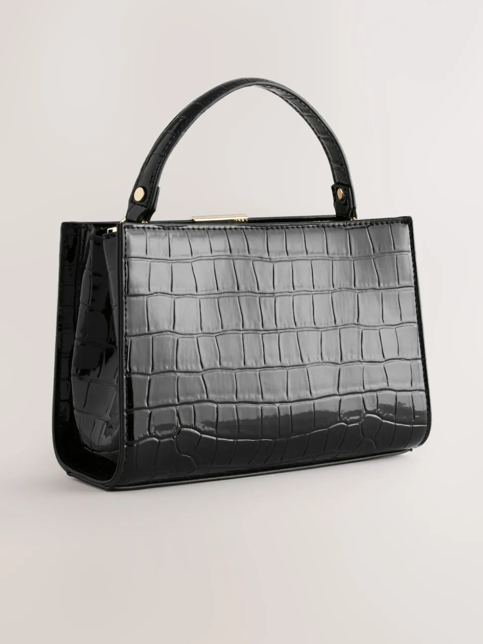 Noir - Sac à poignée supérieure effet Crocs