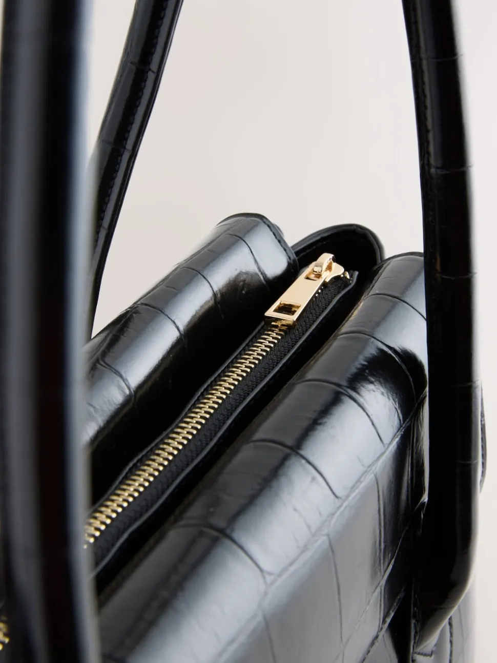 Noir - Sac bandoulière effet croco