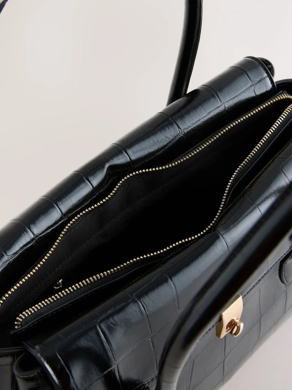 Noir - Sac bandoulière effet croco