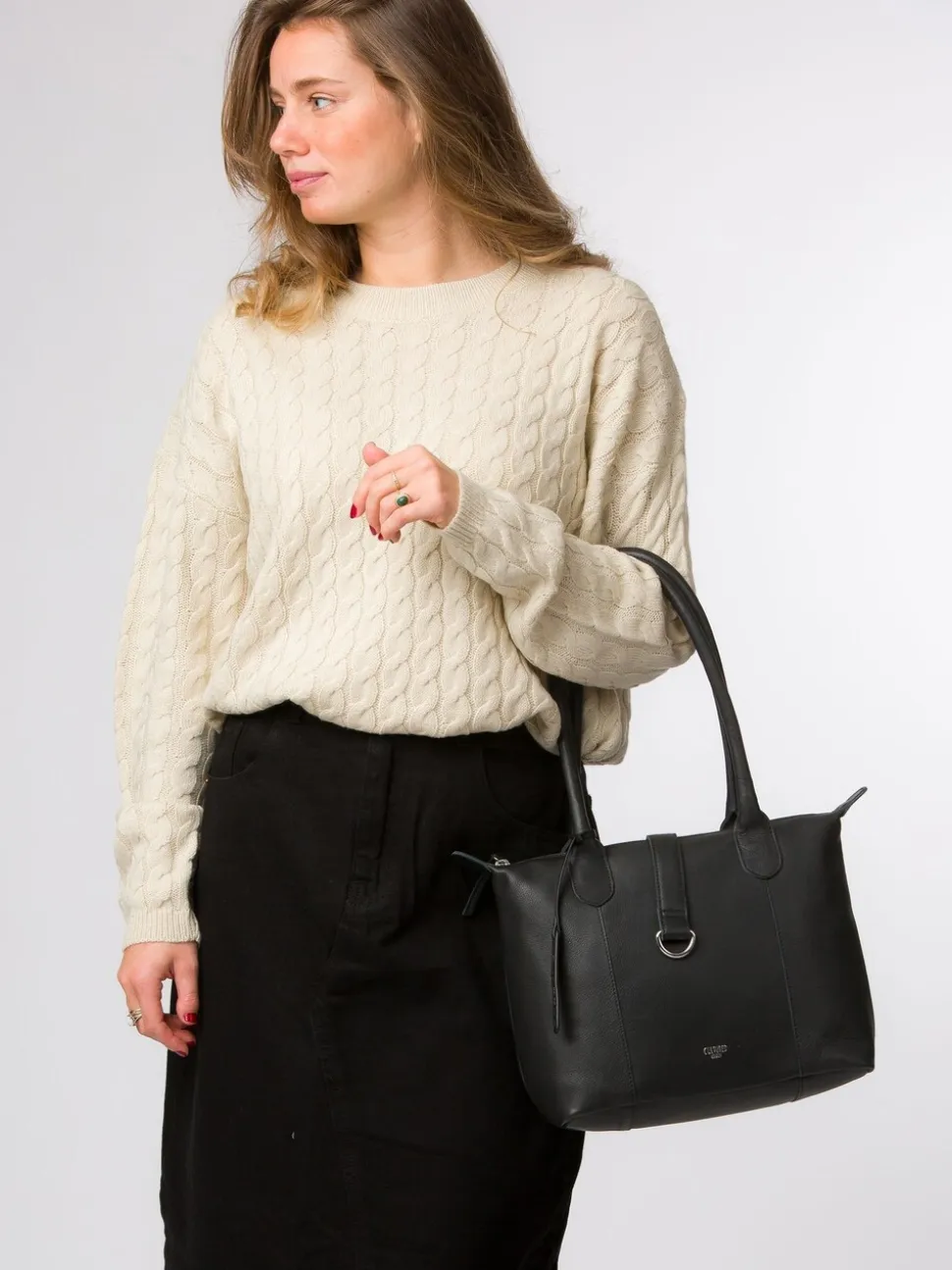 Noir - Sac cabas Cultured London Uma en cuir