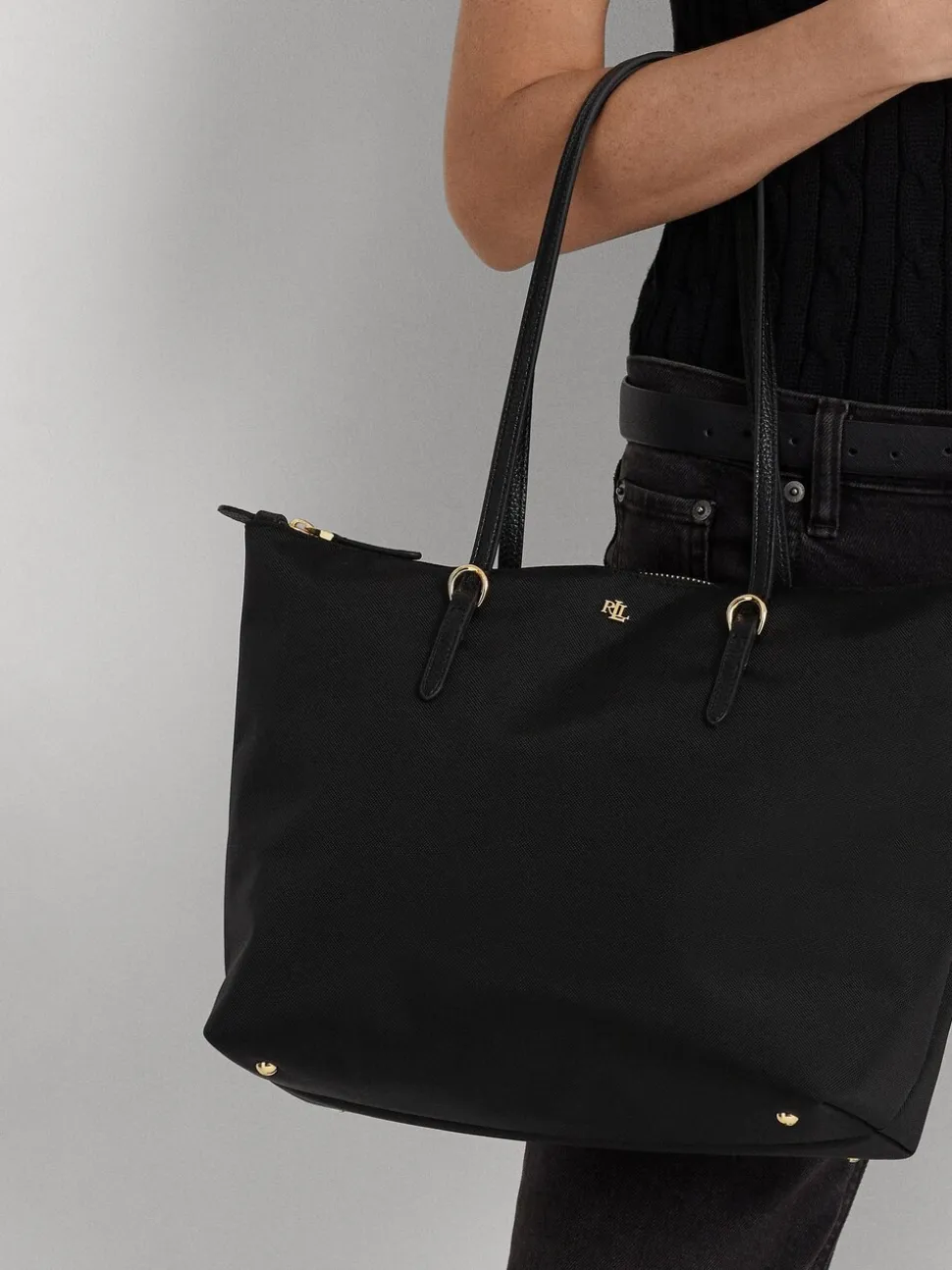 Noir - Sac cabas moyen Lauren Ralph Lauren Keaton en nylon