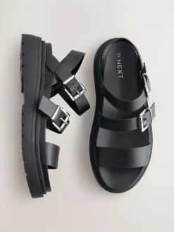 Noir - Sandales à boucles