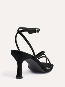 Noir - Sandales à talons à lanières Linzi Reflect coupe large