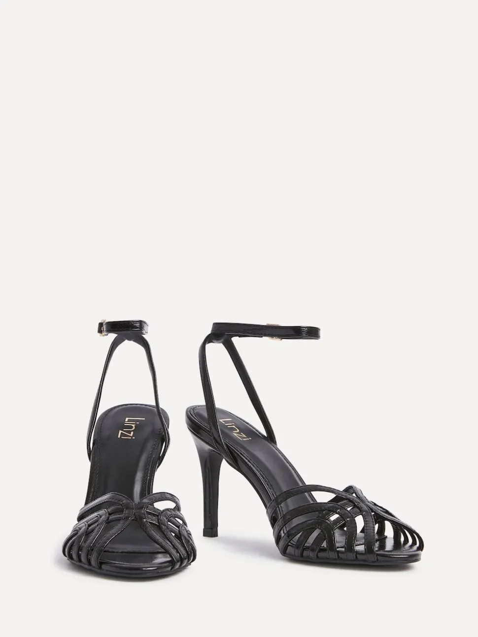 Noir - Sandales à talons aiguilles Linzi Eros en cage