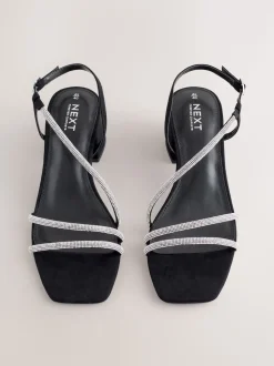 Noir - Sandales à talons carrés et à bretelles ornées de bijoux Forever Comfort