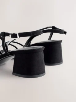 Noir - Sandales à talons carrés et à bretelles ornées de bijoux Forever Comfort