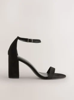Noir - Sandales à talons carrés