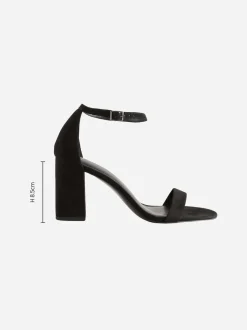 Noir - Sandales à talons carrés