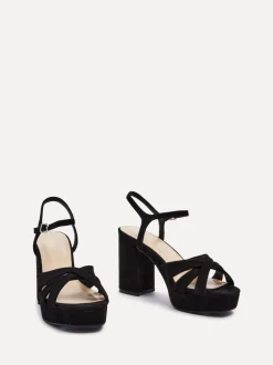 Noir - Sandales à talons carrés à Linzi plateforme Keliah