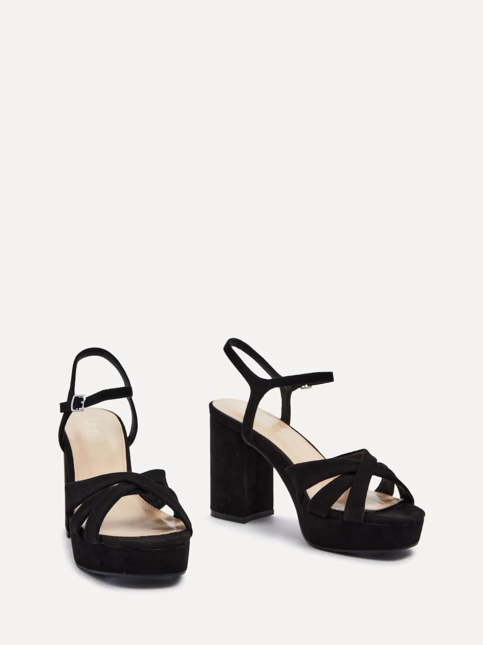 Noir - Sandales à talons carrés à Linzi plateforme Keliah