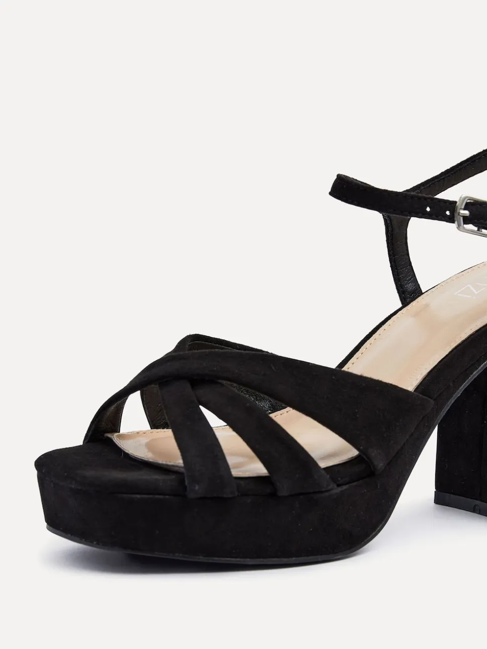 Noir - Sandales à talons carrés à Linzi plateforme Keliah