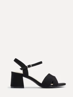 Noir - Sandales à talons larges Linzi Vivian avec bandoulière avant croisée