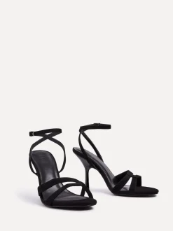 Noir - Sandales à talons Linzi Bronte avec double sangle avant
