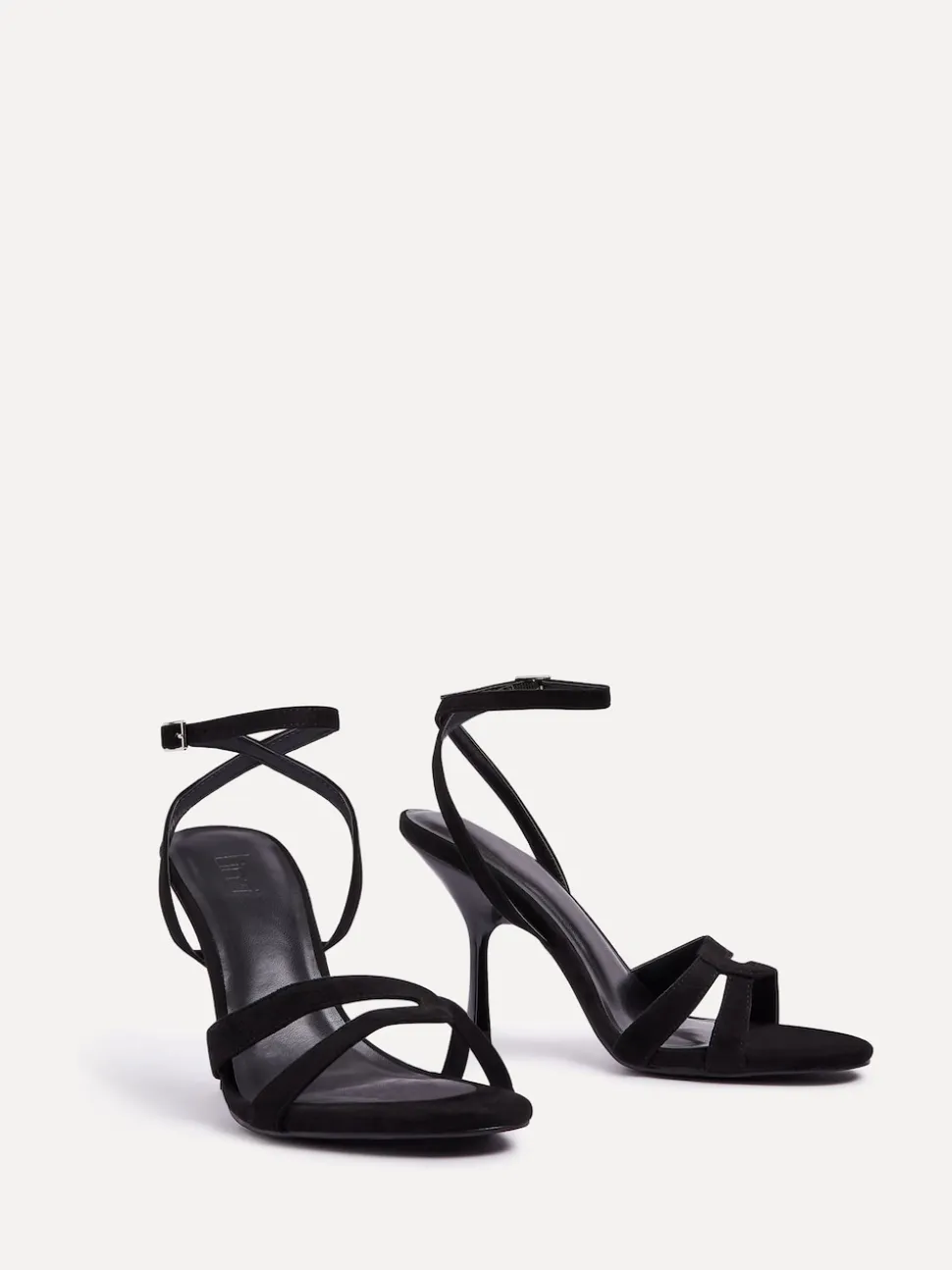 Noir - Sandales à talons Linzi Bronte avec double sangle avant
