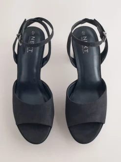 Noir - Sandales à talons plateformes à bout arrondi Forever Comfort®