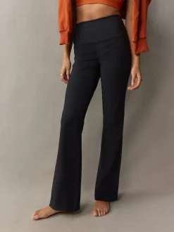 Noir - Self Leggings larges côtelés