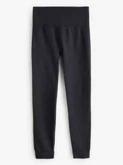 Noir - Self Leggings sans coutures à fronces