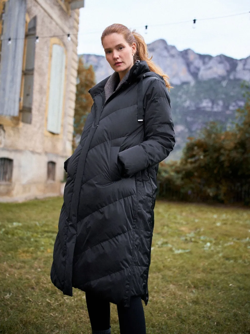 Noir - Seraphine Long 3-en-1 Doudoune de Grossesse et de portage