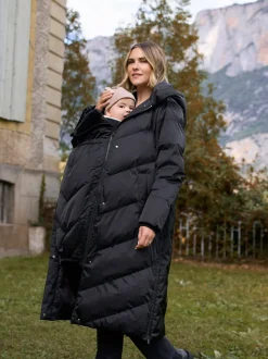 Noir - Seraphine Long 3-en-1 Doudoune de Grossesse et de portage