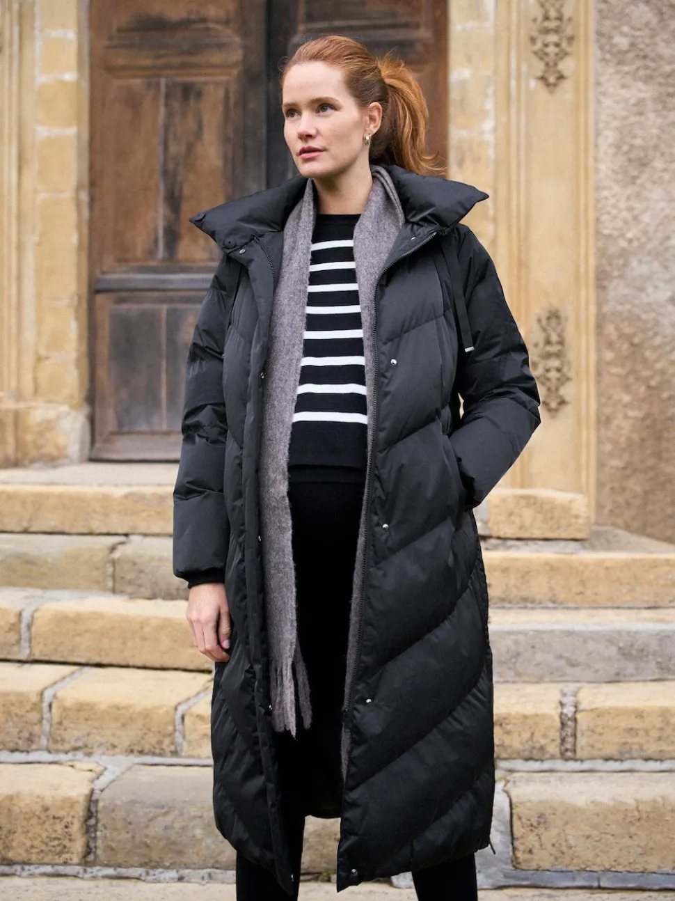 Noir - Seraphine Long 3-en-1 Doudoune de Grossesse et de portage