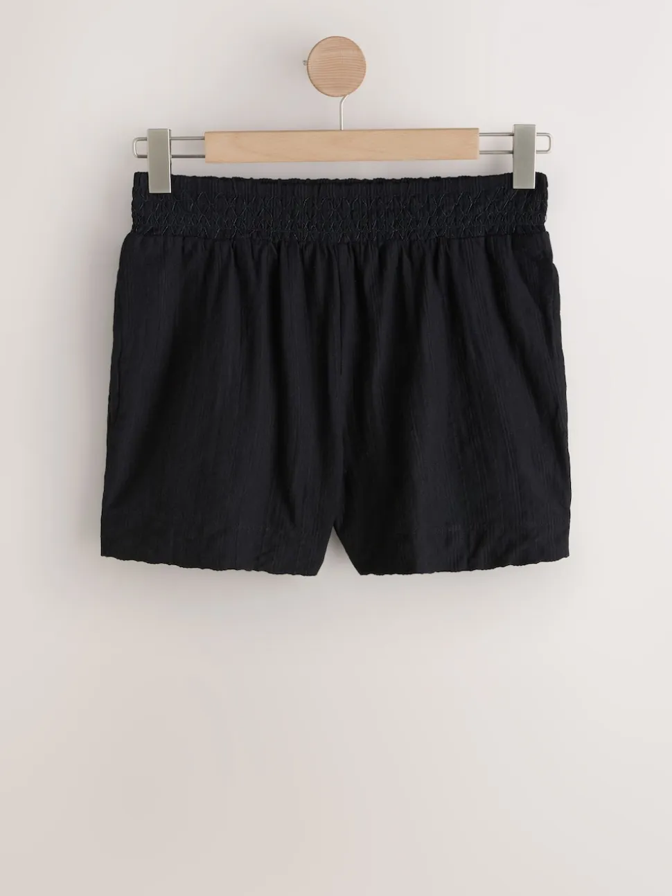 Noir - Shorts en jersey froncé