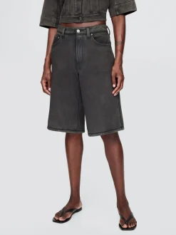Noir - Shorts Gap Denim taille mi-haute de 11 pouces