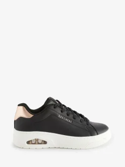 Noir - Skechers Womens UNO Court Trainers