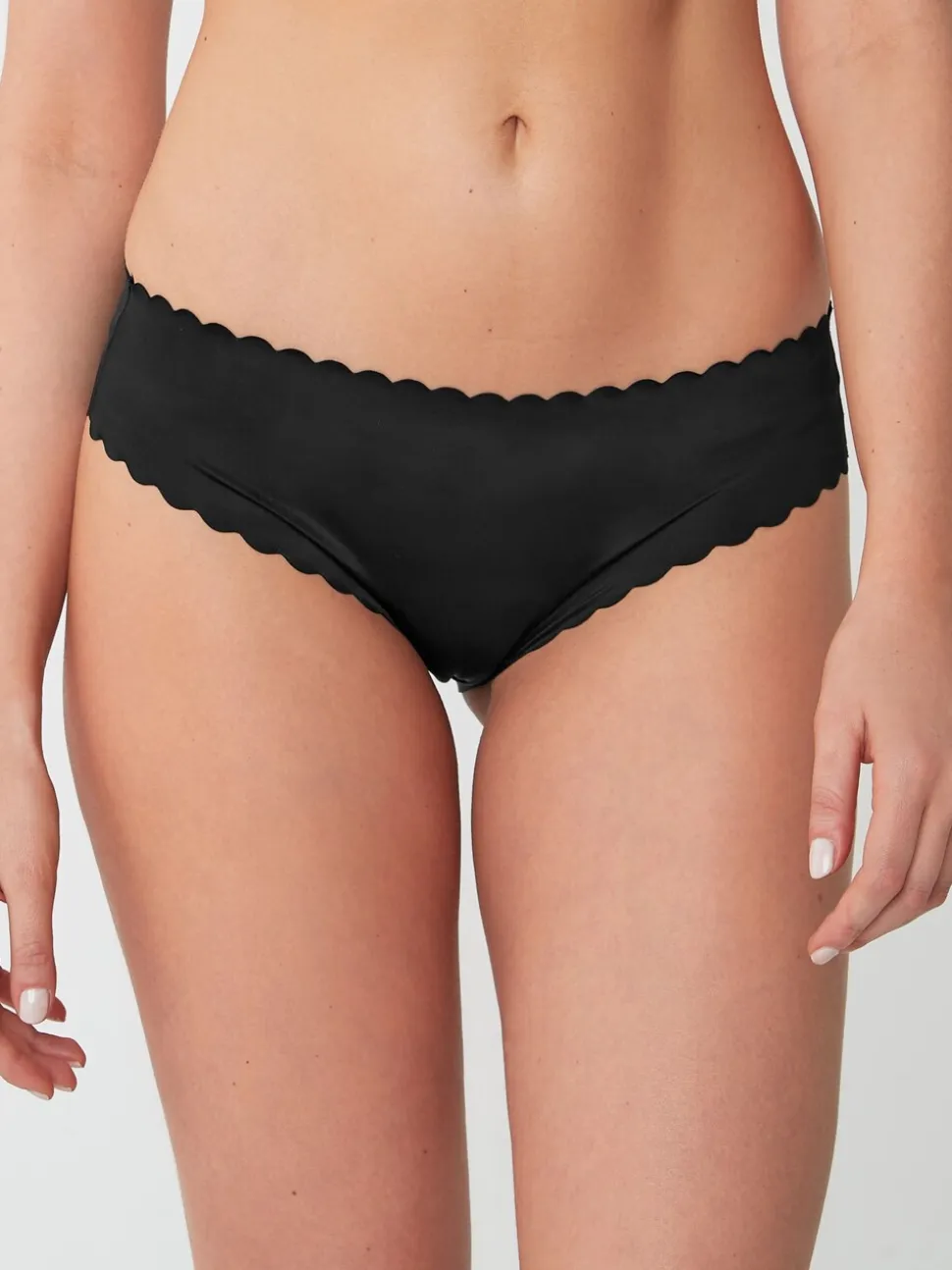 Noir - Slip invisible à bord festonné