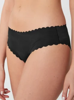 Noir - Slip invisible à bord festonné