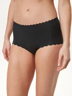 Noir - Slip invisible à bord festonné