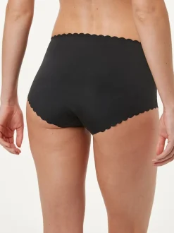 Noir - Slip invisible à bord festonné