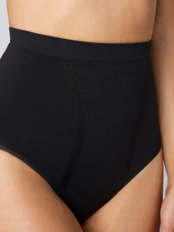 Noir - Slips gainants fermes sans coutures pour le contrôle du ventre