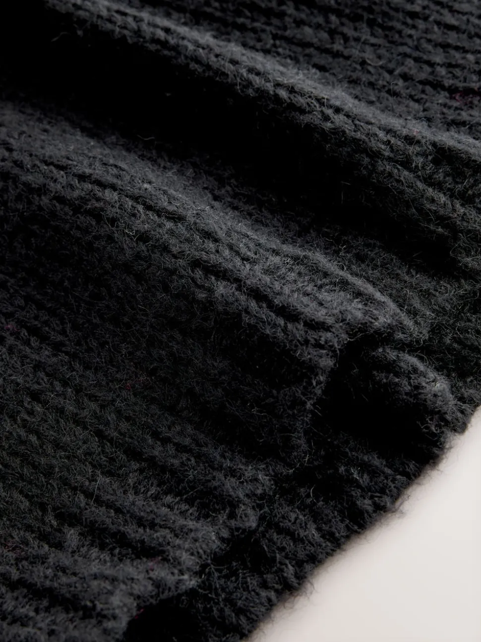 Noir - Snood à capuche en maille sans ornements avec laine