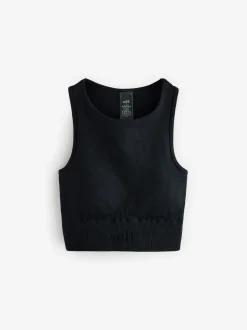 Noir - soi-même. Brassière de sport sans coutures
