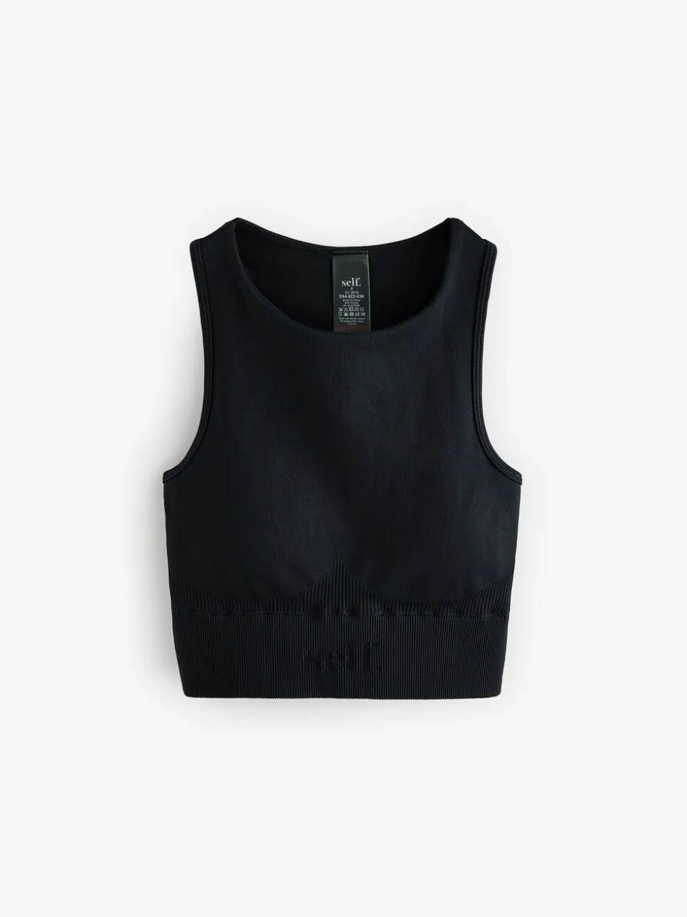 Noir - soi-même. Brassière de sport sans coutures