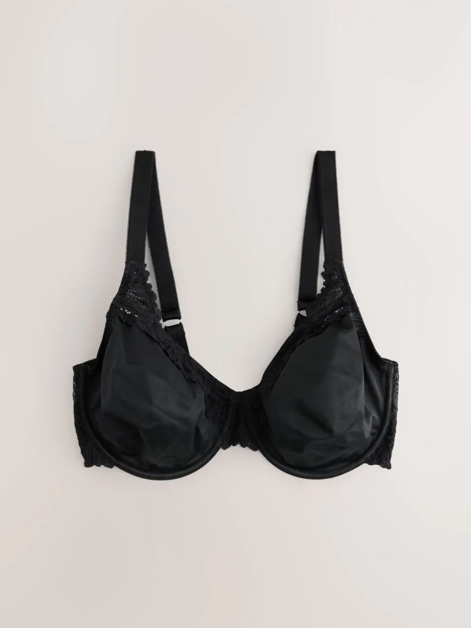 Noir - Soutien-gorge à bonnets classiques DK Ultimate Support Comfort en dentelle minimisant