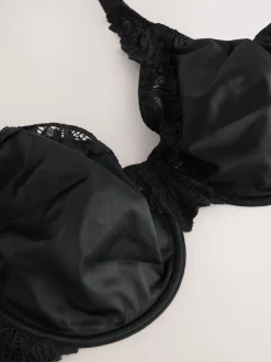Noir - Soutien-gorge à bonnets classiques DK Ultimate Support Comfort en dentelle minimisant